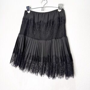 Pleated Drop Waist Goth Dark Lace Skirt